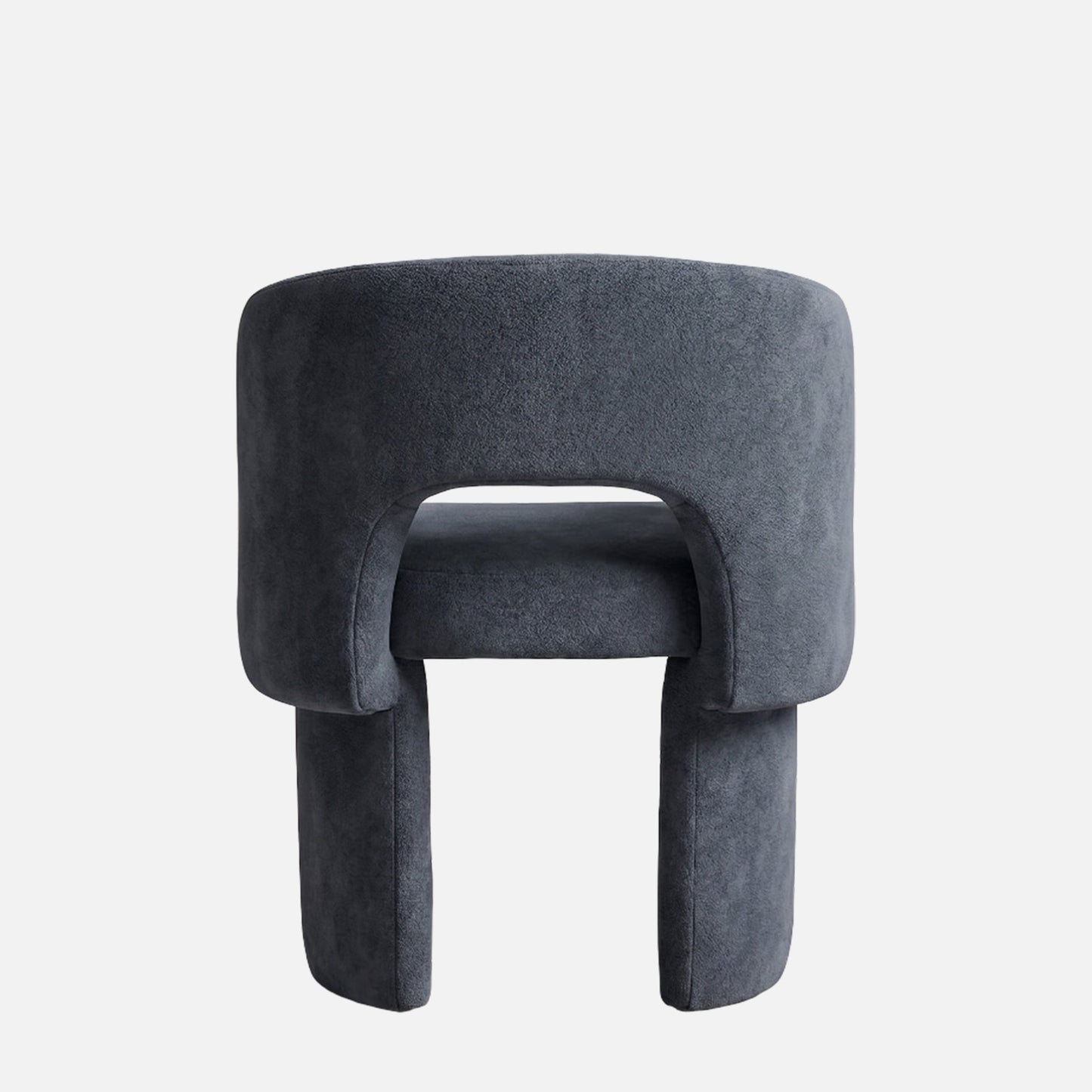 Vaerelle Sculpt Block Steel Blue Velvet Lounge Chair