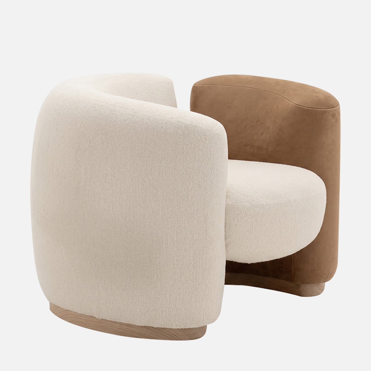 Elara Leatherette 1 Seater Sofa in White and Brown Colour