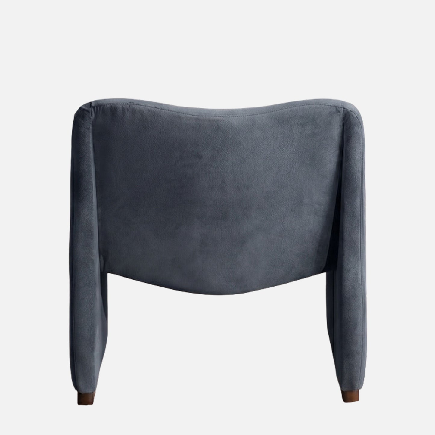 Zeenvik Sculpted Modern Steel Blue Velvet Lounge Chair
