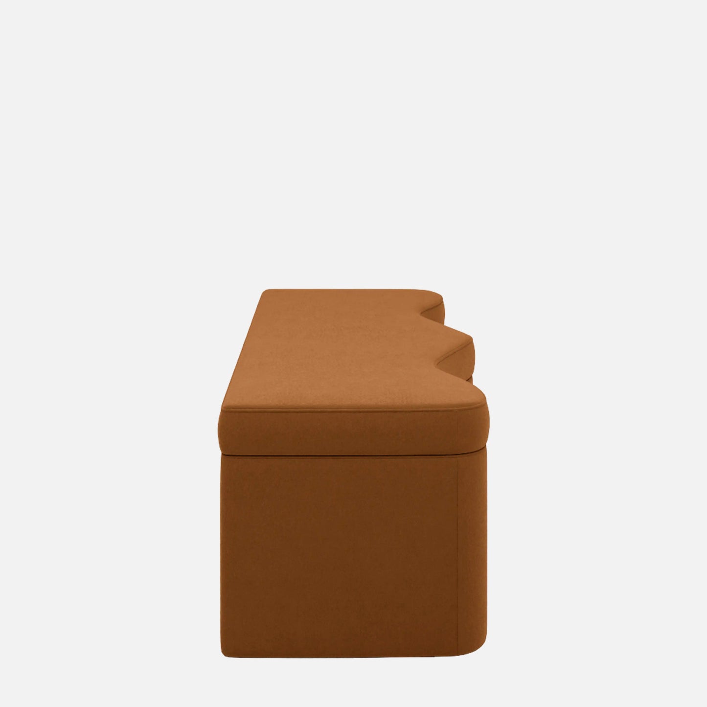 Velmora Wave Caramel Brown Boucle Storage Bench