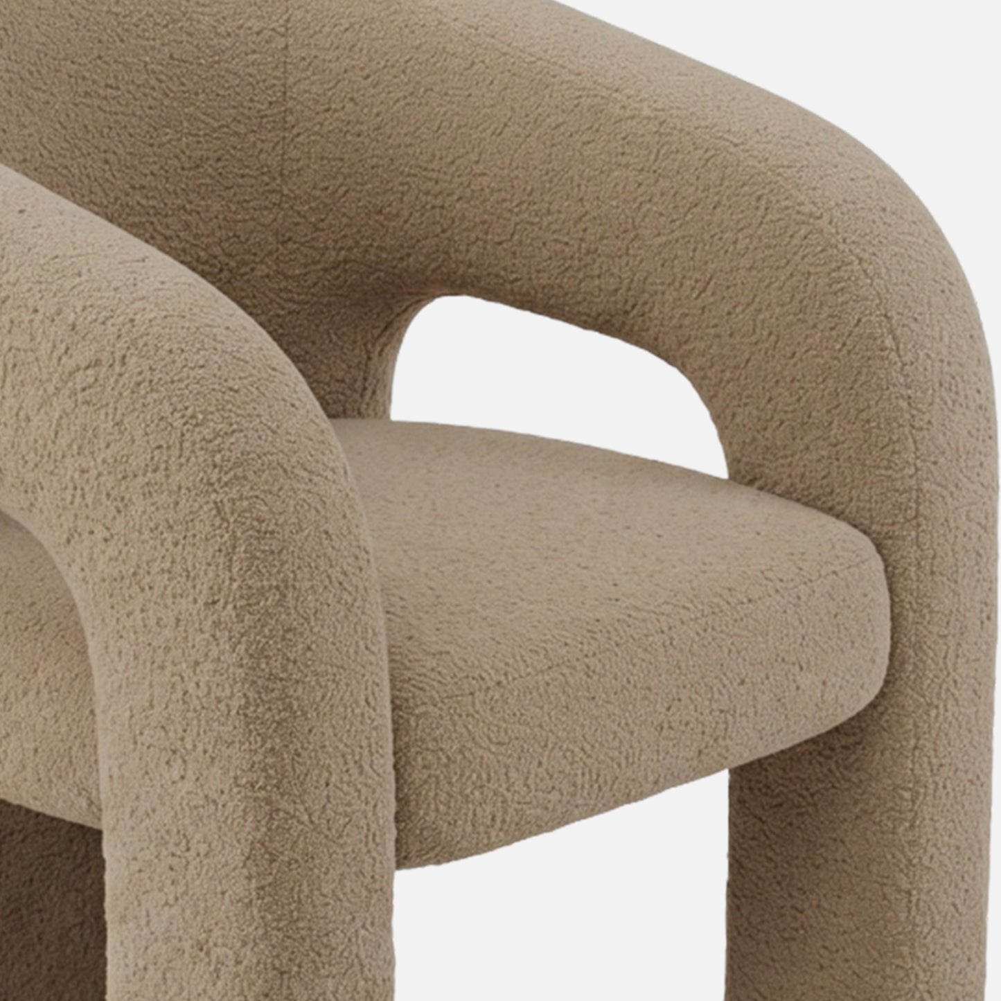 Orevella Loop Frame Sand Beige Velvet Lounge Chair