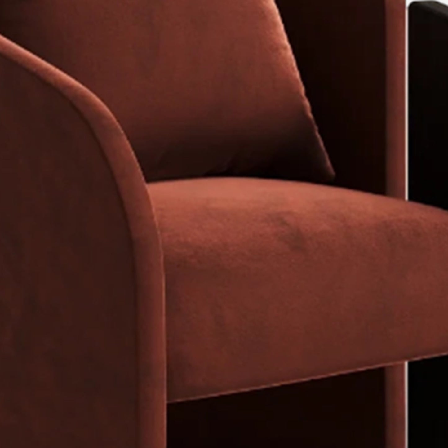 Arevella Sculpted Rust Red Velvet Lounge Chair