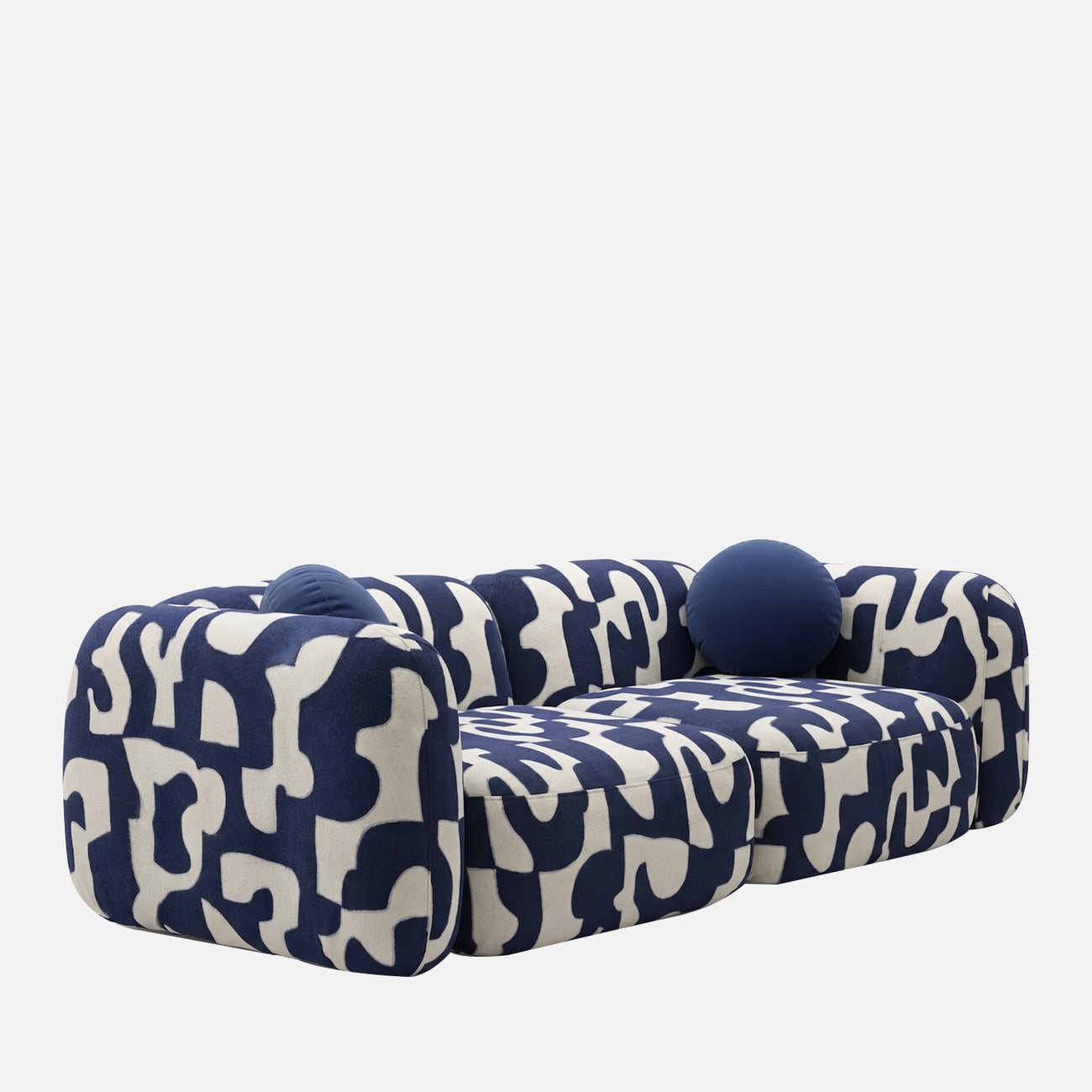 Avelon Modular Navy Blue 5 - Seater Leather Sofa