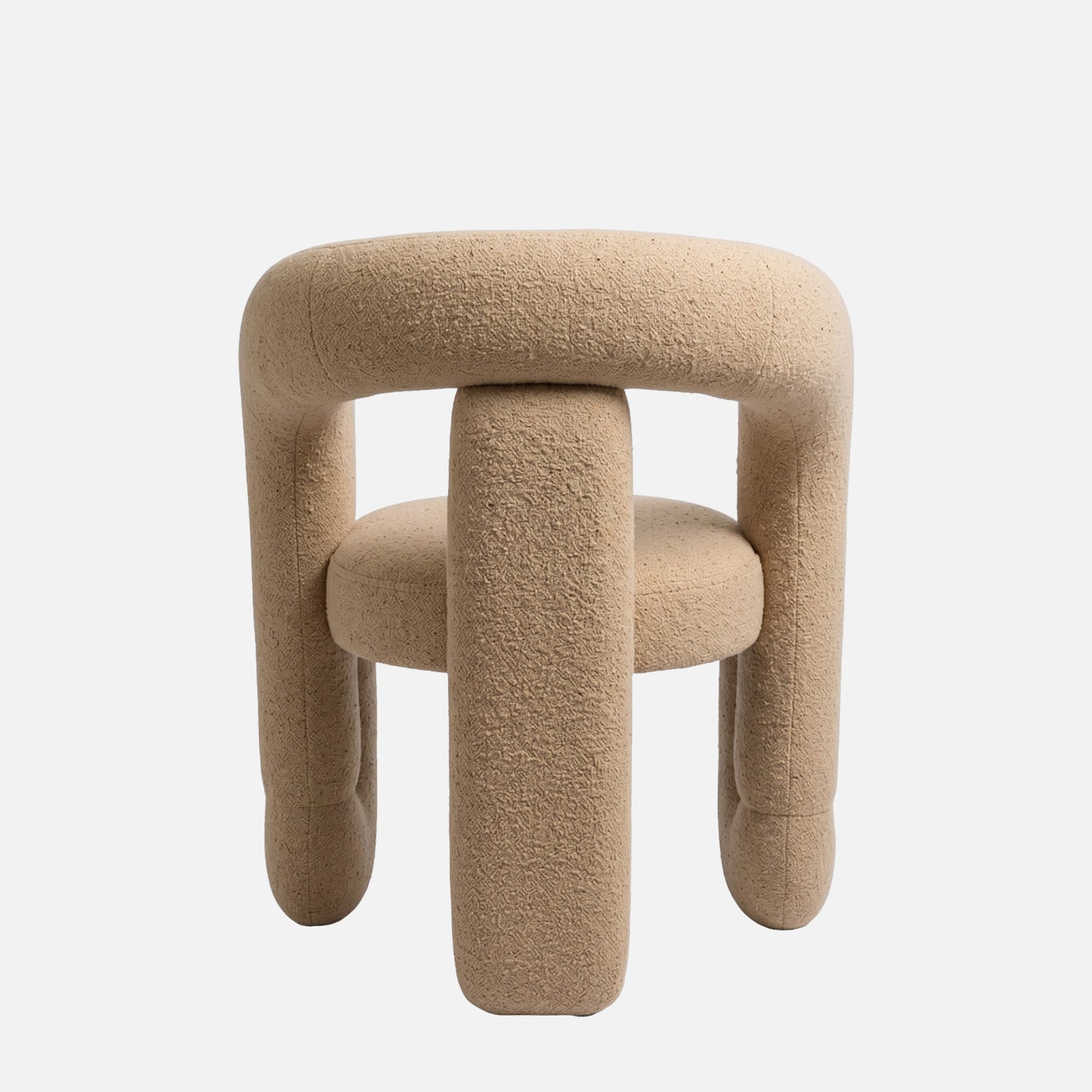 Orevyn Sculpt Loop Sand Beige Linen Lounge Chair