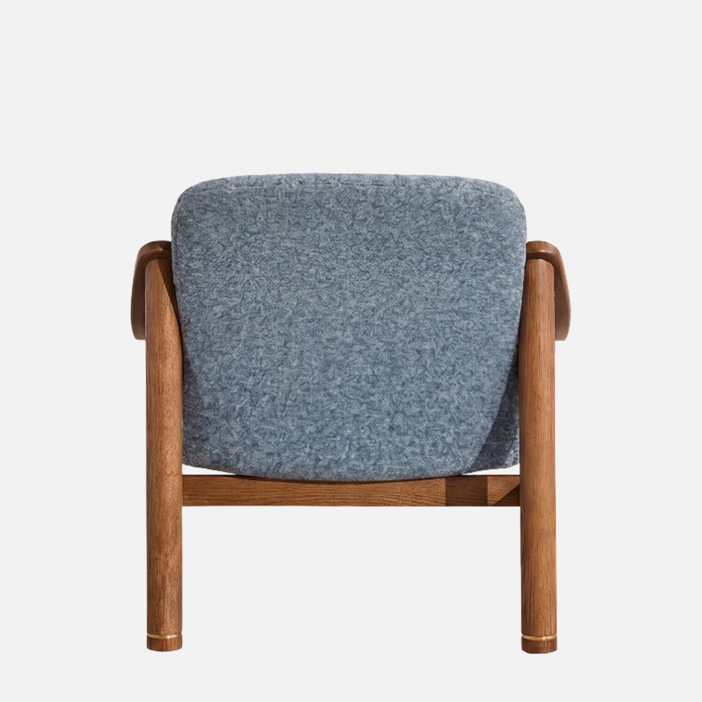 Aveeron Wood Frame Slate Blue Velvet Lounge Chair