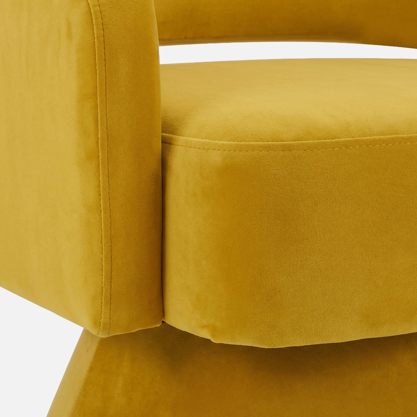 Zoervyn Swivel Mustard Yellow Velvet Lounge Chair