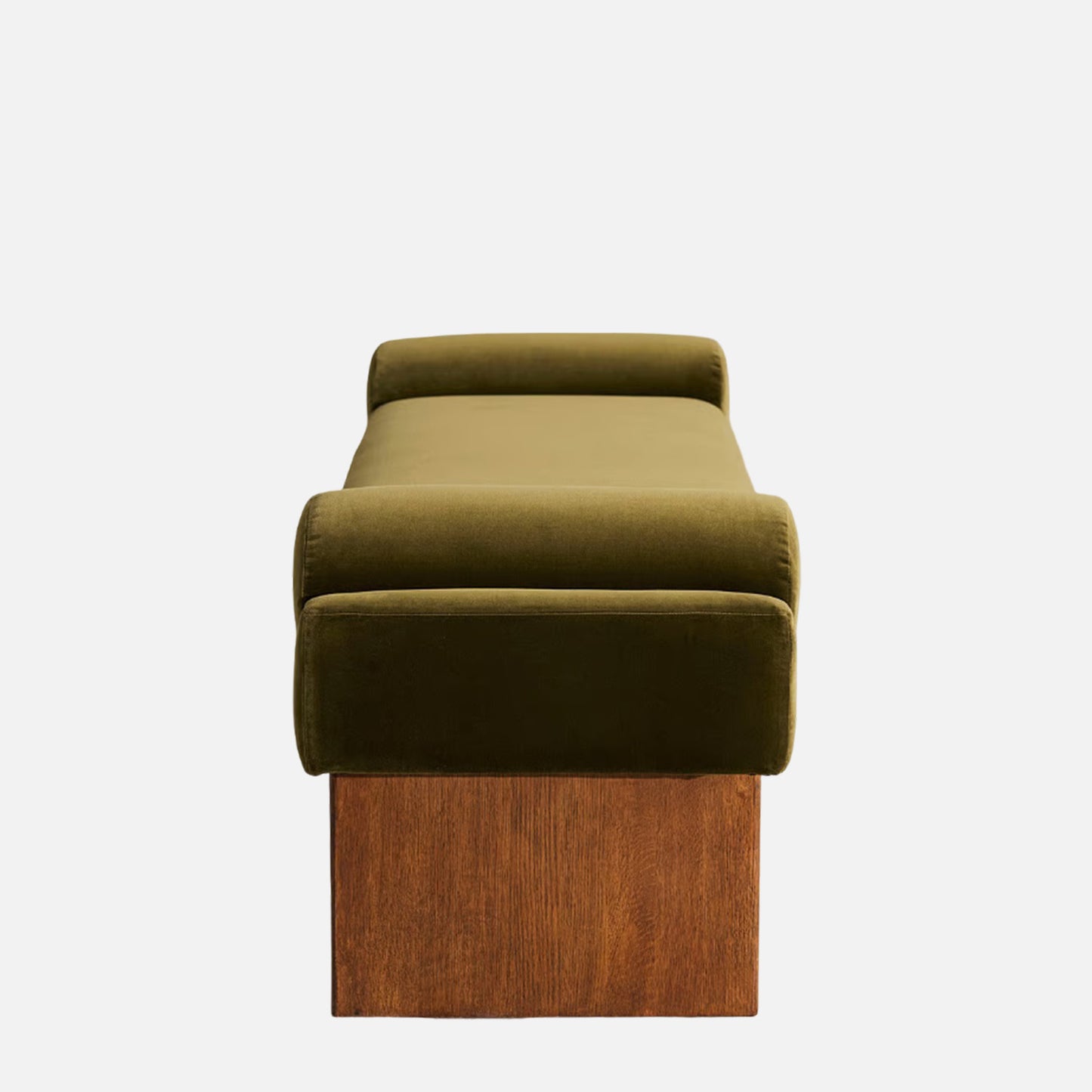Eldora Armrest Olive Velvet Bench