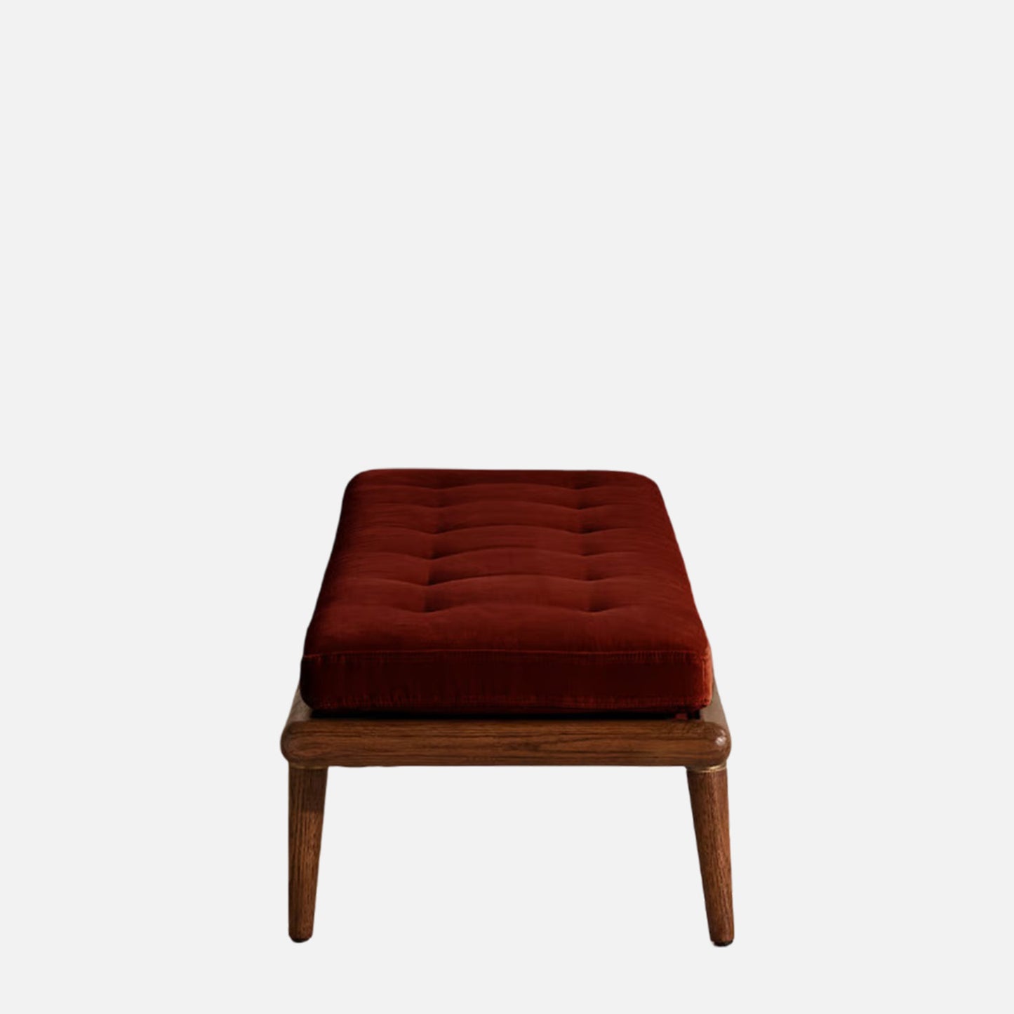 Aurelio Tufted Caramel Brown velvet Bench