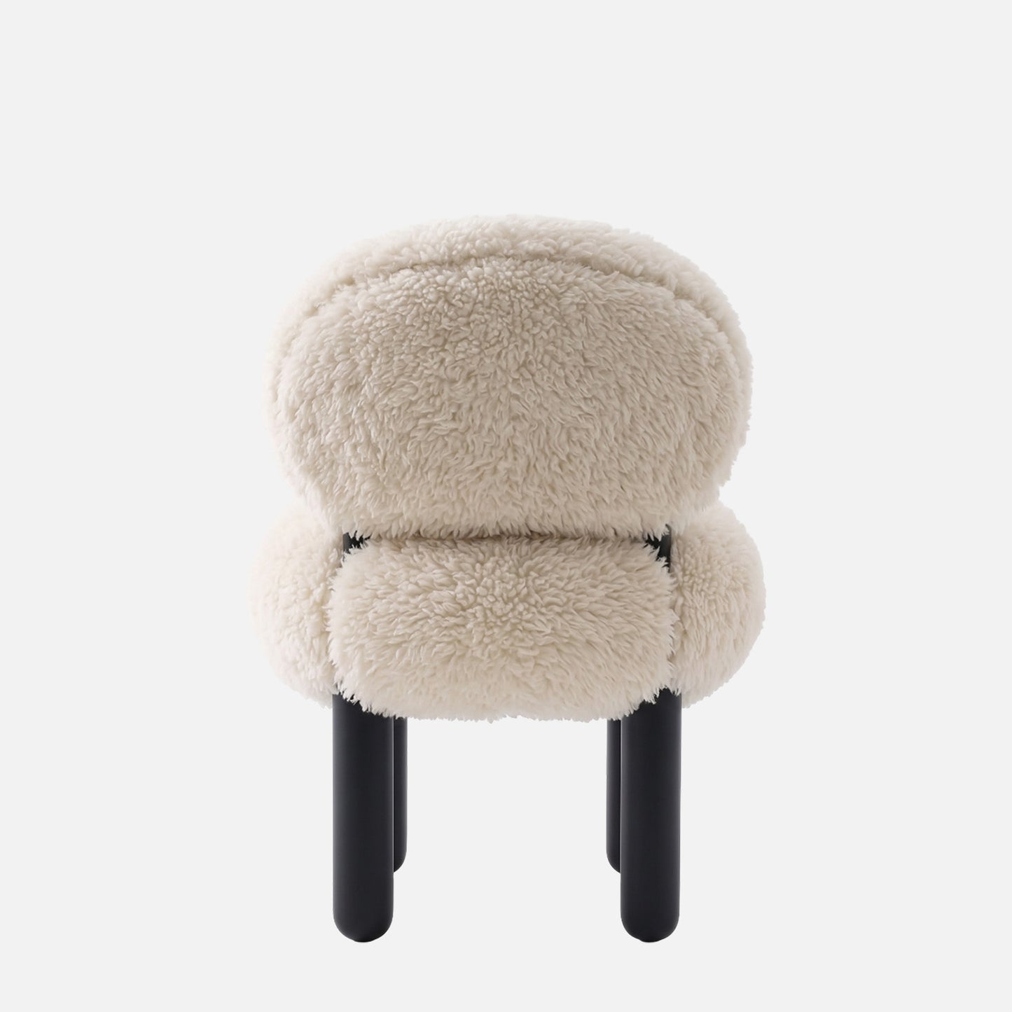 Sneuglo Plush Cream & Black Faux Fur Lounge Chair