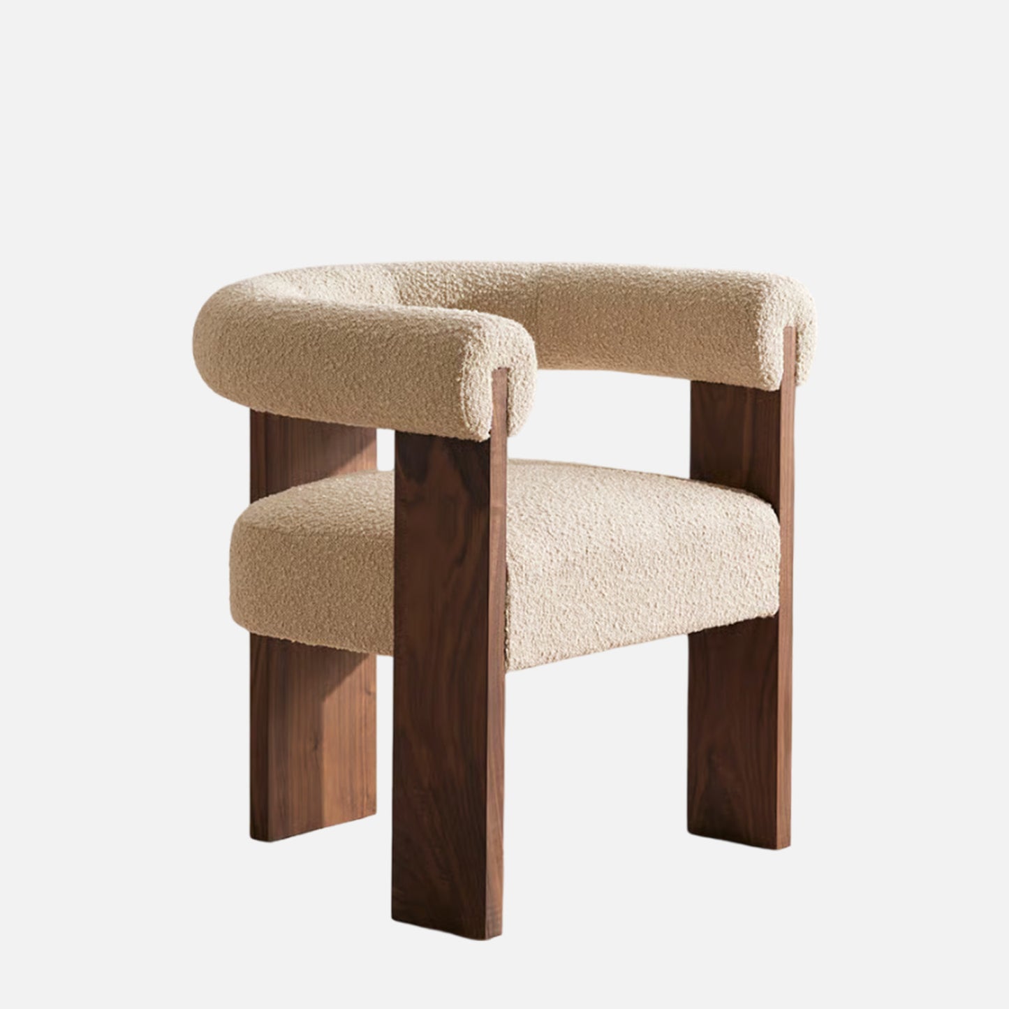 Toervyn Sculpt Arm Off WhiteBoucle Lounge Chair