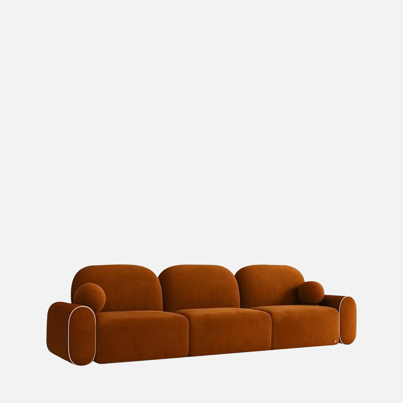 Cloura Softline Ivory 3 - Seater Boucle Sofa
