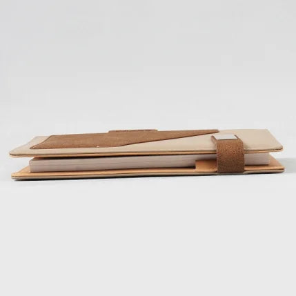 Dual-Tone Leatherite Cover Notebook with Front Pocket and Magnetic Closure