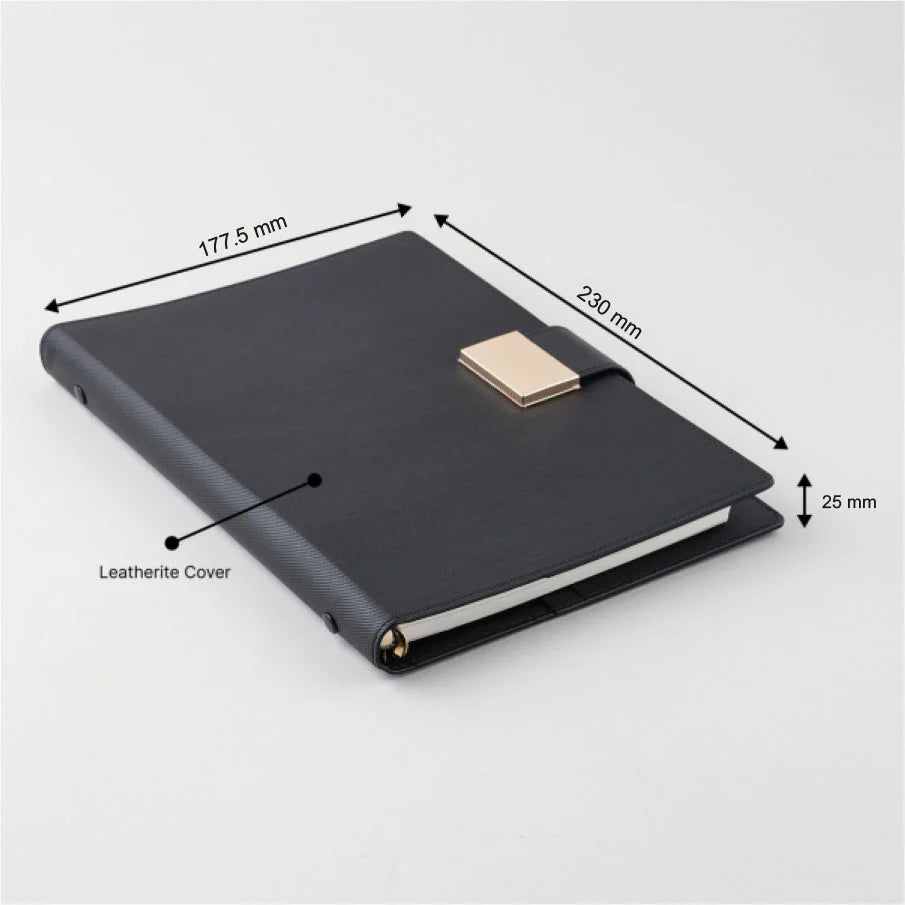 Leatherite Cover Notebook with Metal Clasp Closure
