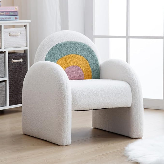 Rainbow Arch Faux Fur Kids Lounge Chair