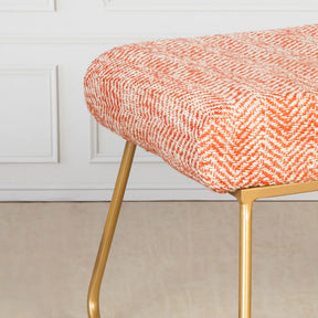 Copy of Bohemian Jacquard Metallic Stool in Orange Slub Set of 2