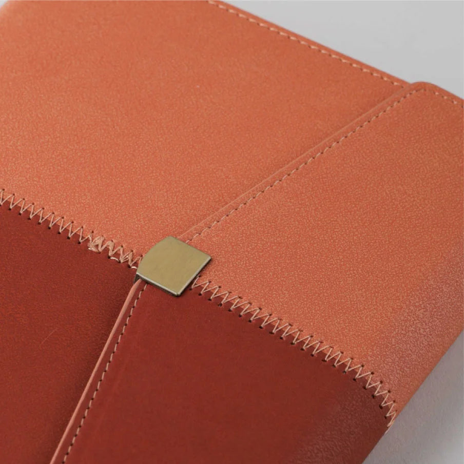 Leatherite Organizer Notebook with Wrap-Around Flap Closure