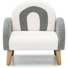 Grey & White CloudArch Kids Armchair with Wooden LegsPlush Fabric