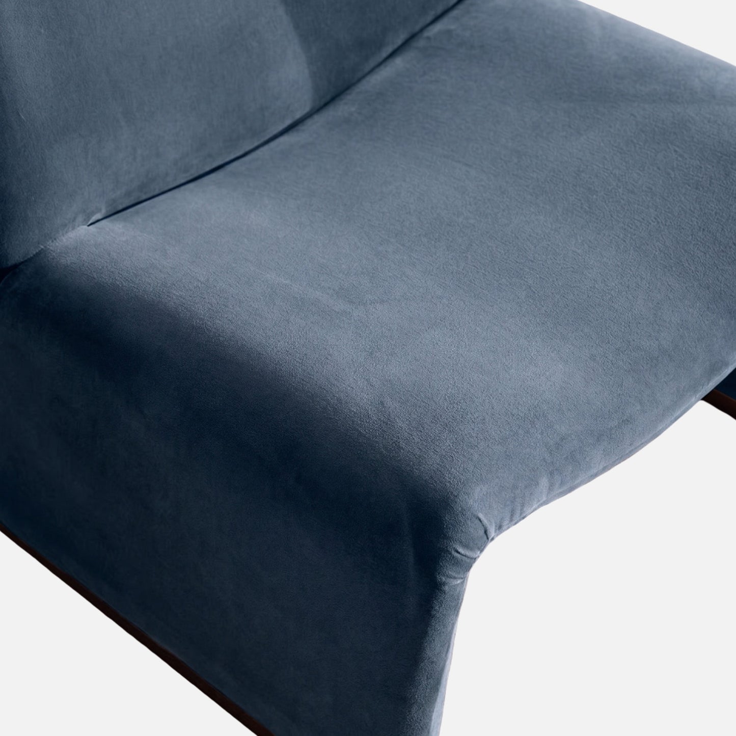 Zeenvik Sculpted Modern Steel Blue Velvet Lounge Chair