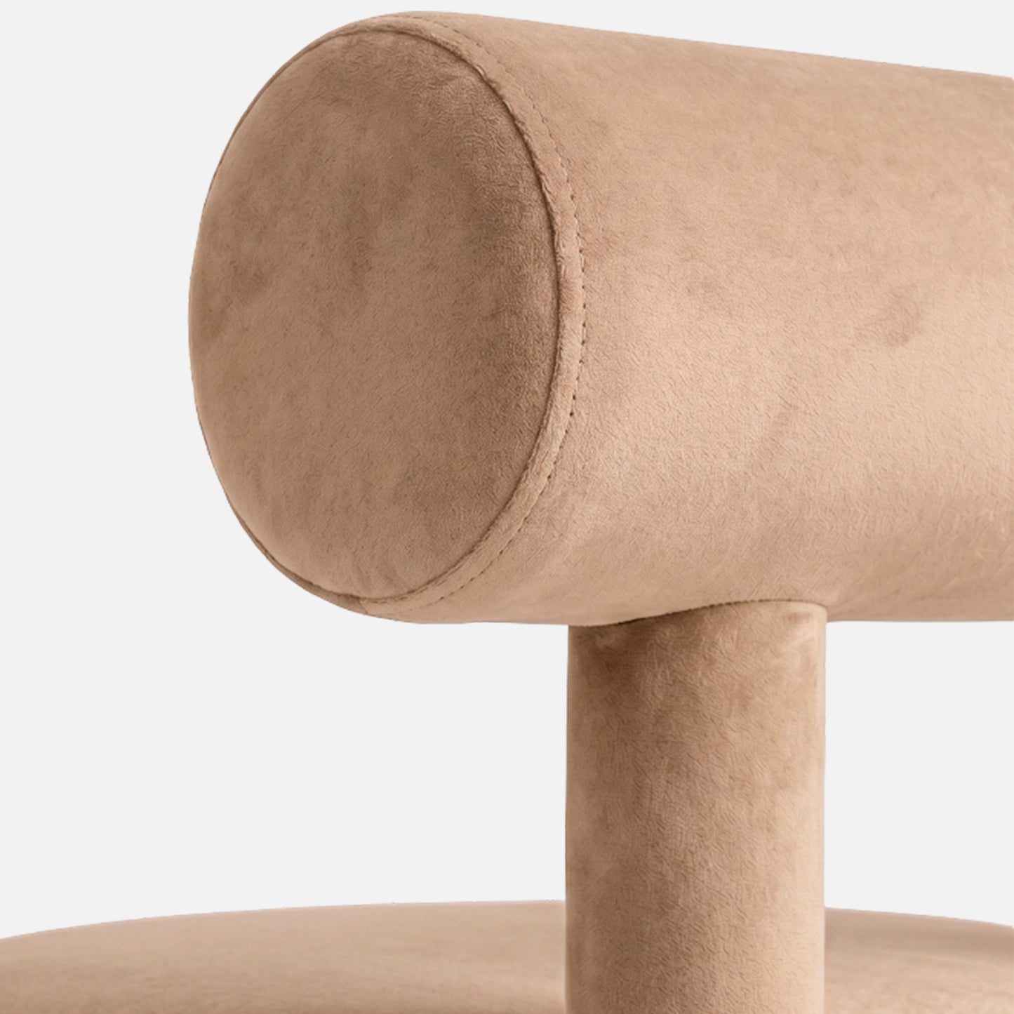 Elevara Cylinder Back Soft Ivory Velvet Dining Chair