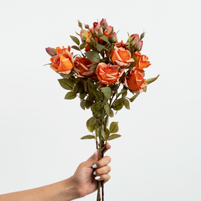 Artificial Flower Rose - Orange Bunch