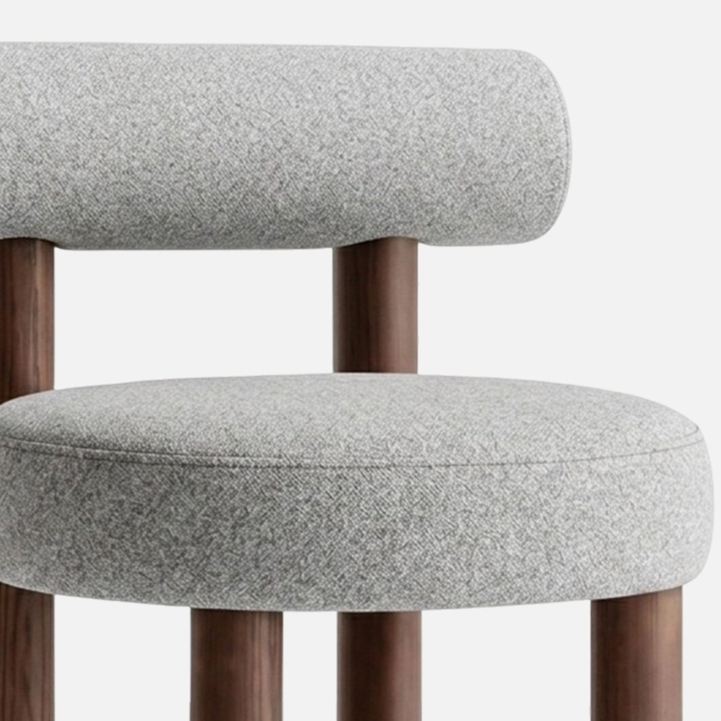 Teervon Classic Walnut Brown Bar Velvet Stool