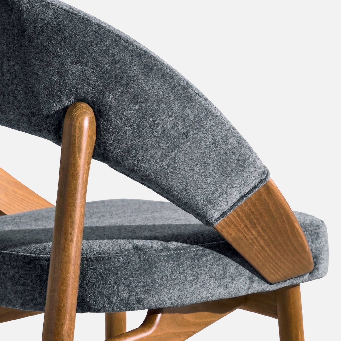 Kaevion Arc Back Teal Blue Velvet Dining Chair