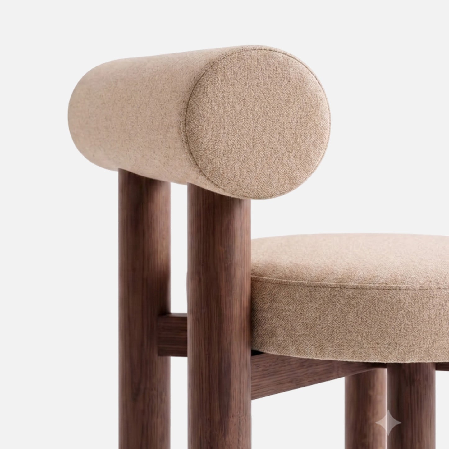 Eleto Minimal Natural Beige Velvet Dining Chair
