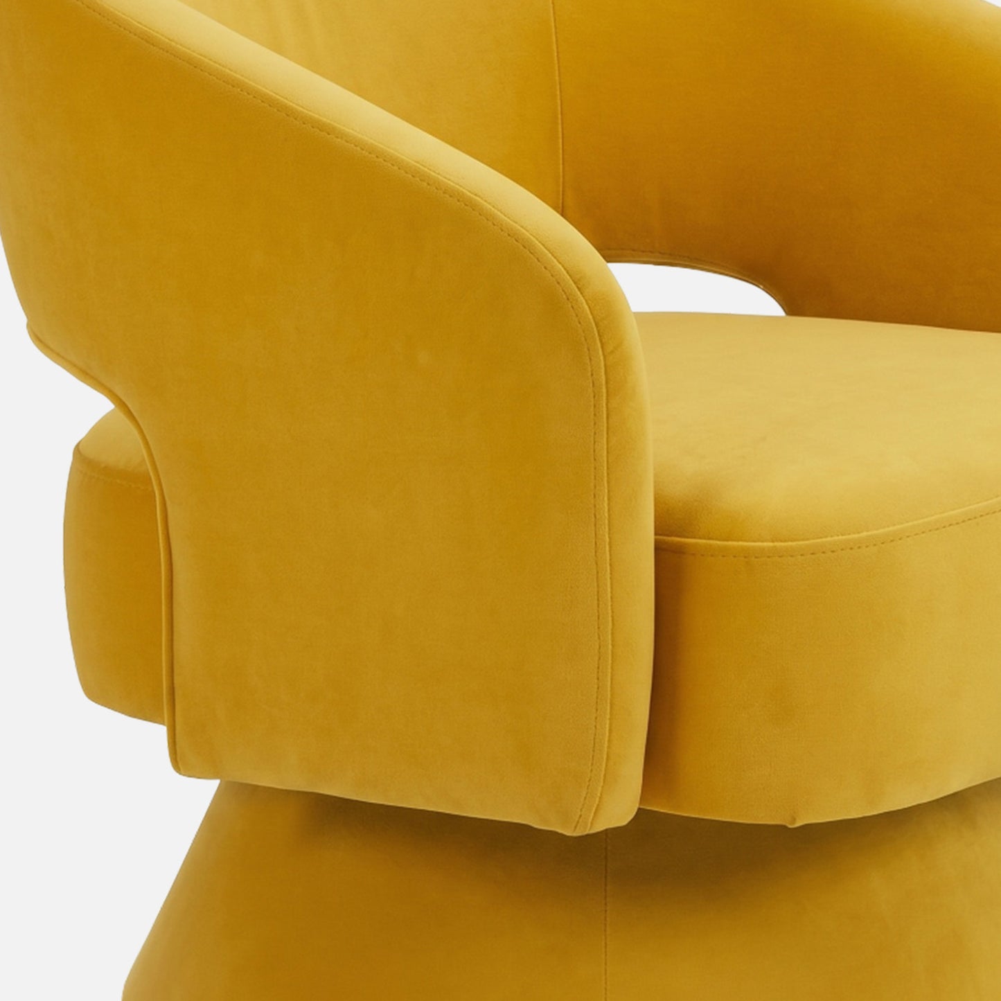 Zoervyn Swivel Mustard Yellow Velvet Lounge Chair
