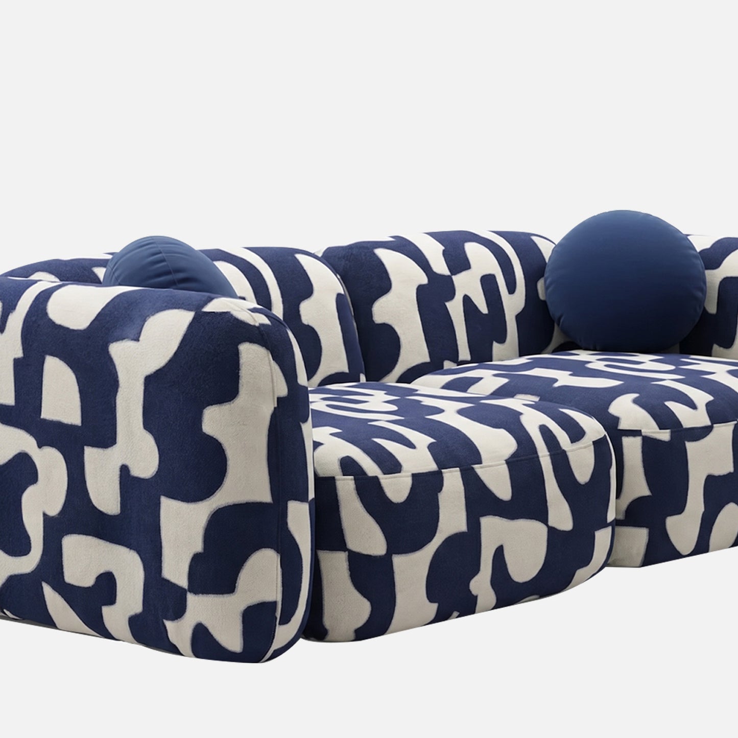Avelon Modular Navy Blue 5 - Seater Leather Sofa