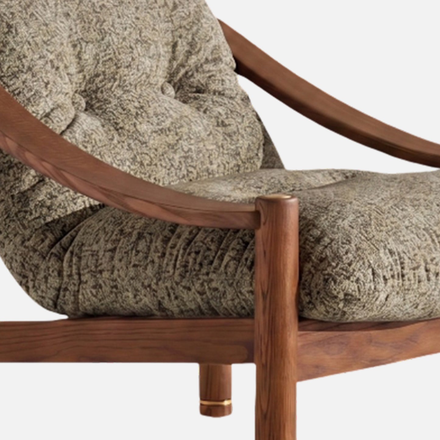 Aveeron Wood Frame Green Velvet Lounge Chair