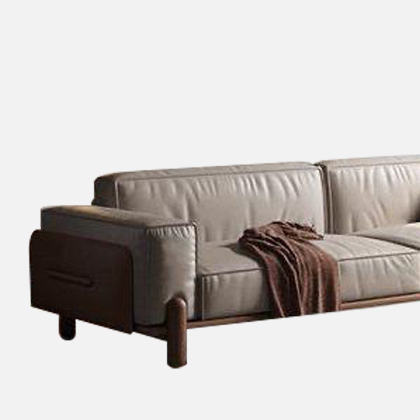 Elaris Leatherette 3 Seater Sofa in Creme Colour