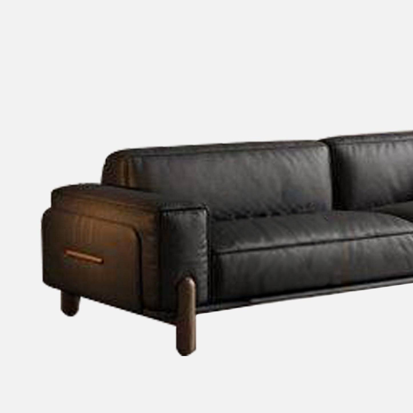 Elaris Leatherette 3 Seater Sofa in Black Colour