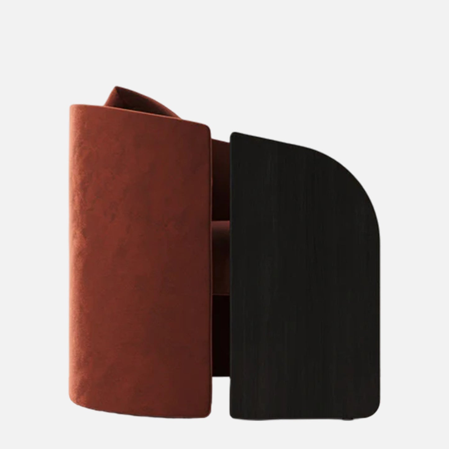 Arevella Sculpted Rust Red Velvet Lounge Chair
