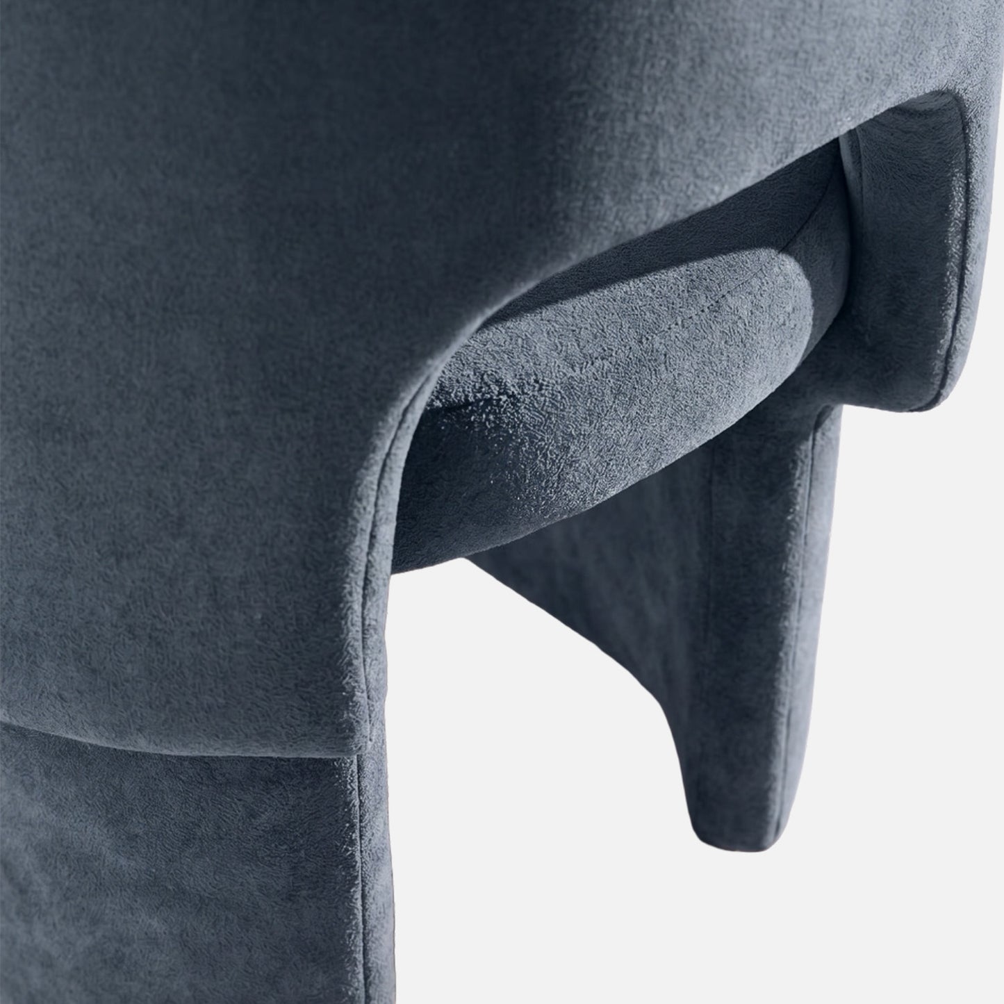 Vaerelle Sculpt Block Steel Blue Velvet Lounge Chair