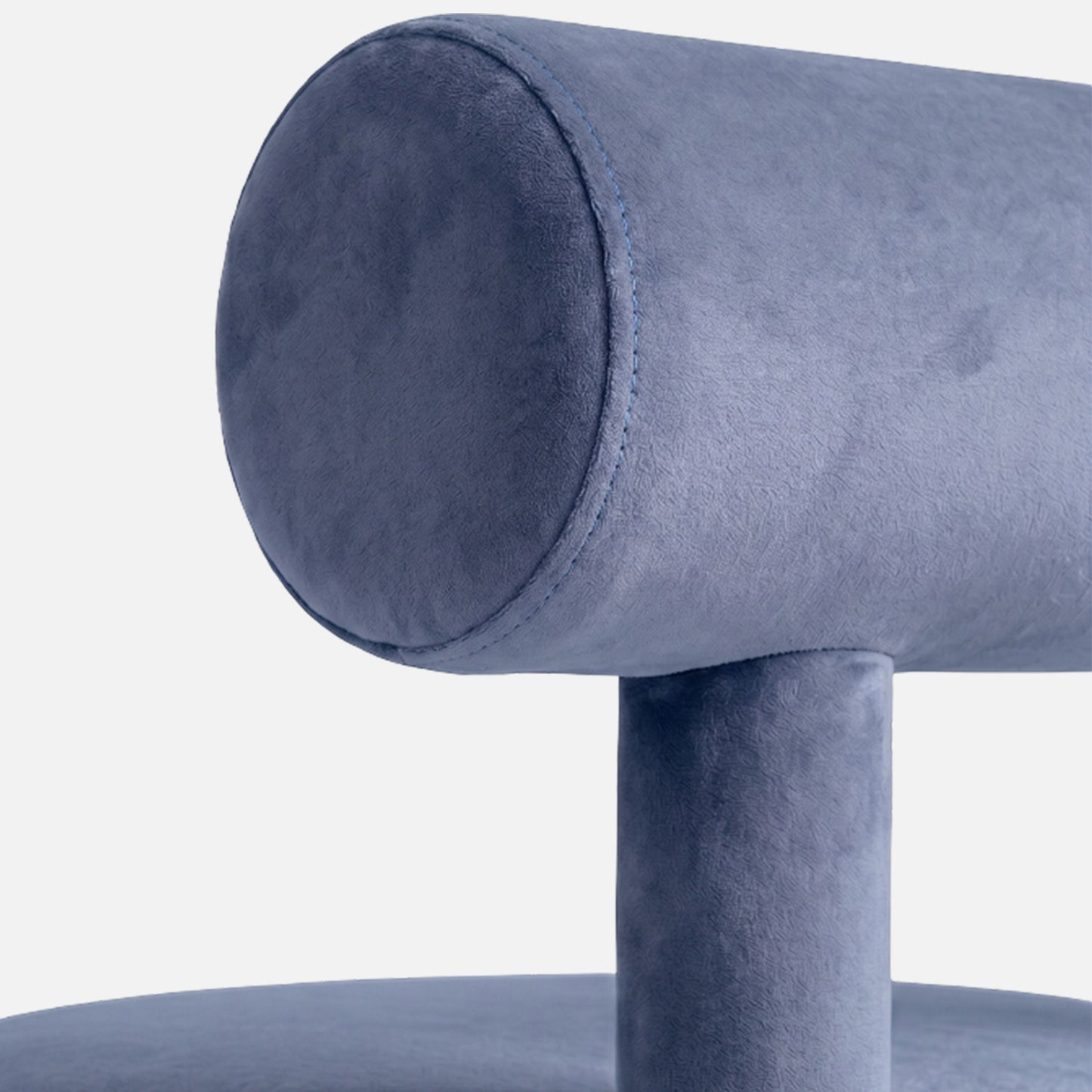 Elevara Cylinder Back Dark Blue Cotton Boucle Dining Chair