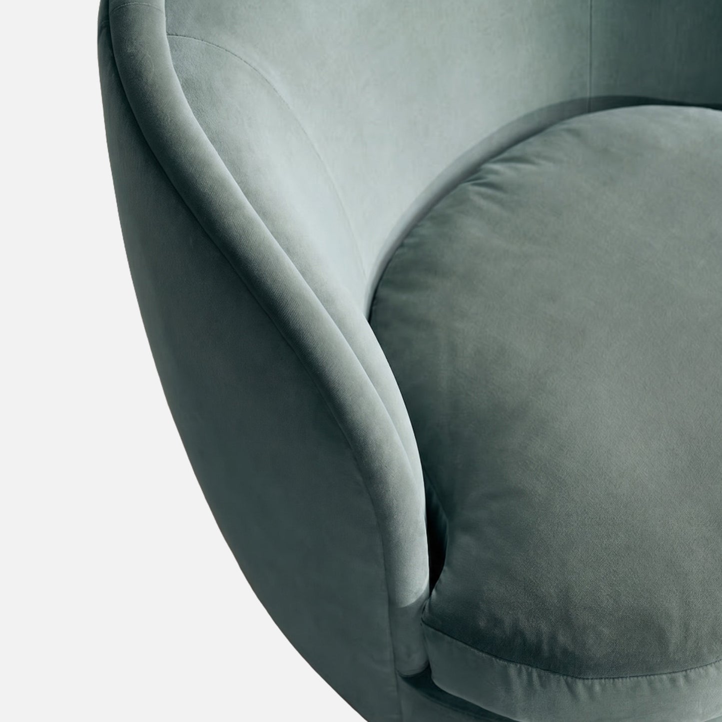Orevella Classic Barrel Olive Green Velvet Lounge Chair