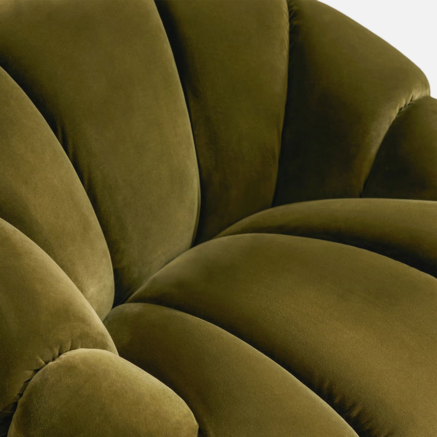 Fleoriane Petal Swivel Olive Velvet Lounge Chair