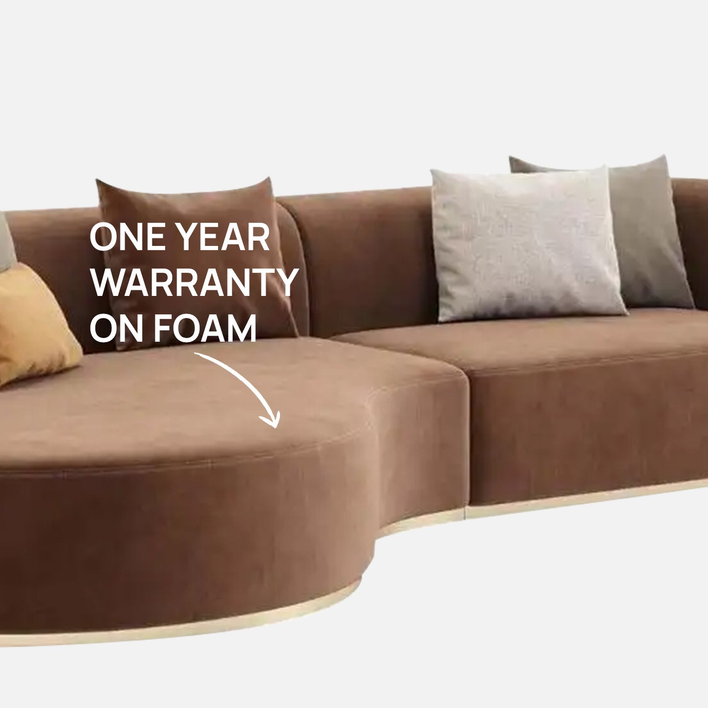 Elvyn Curve Pearl White 3 - Seater Boucle Sofa