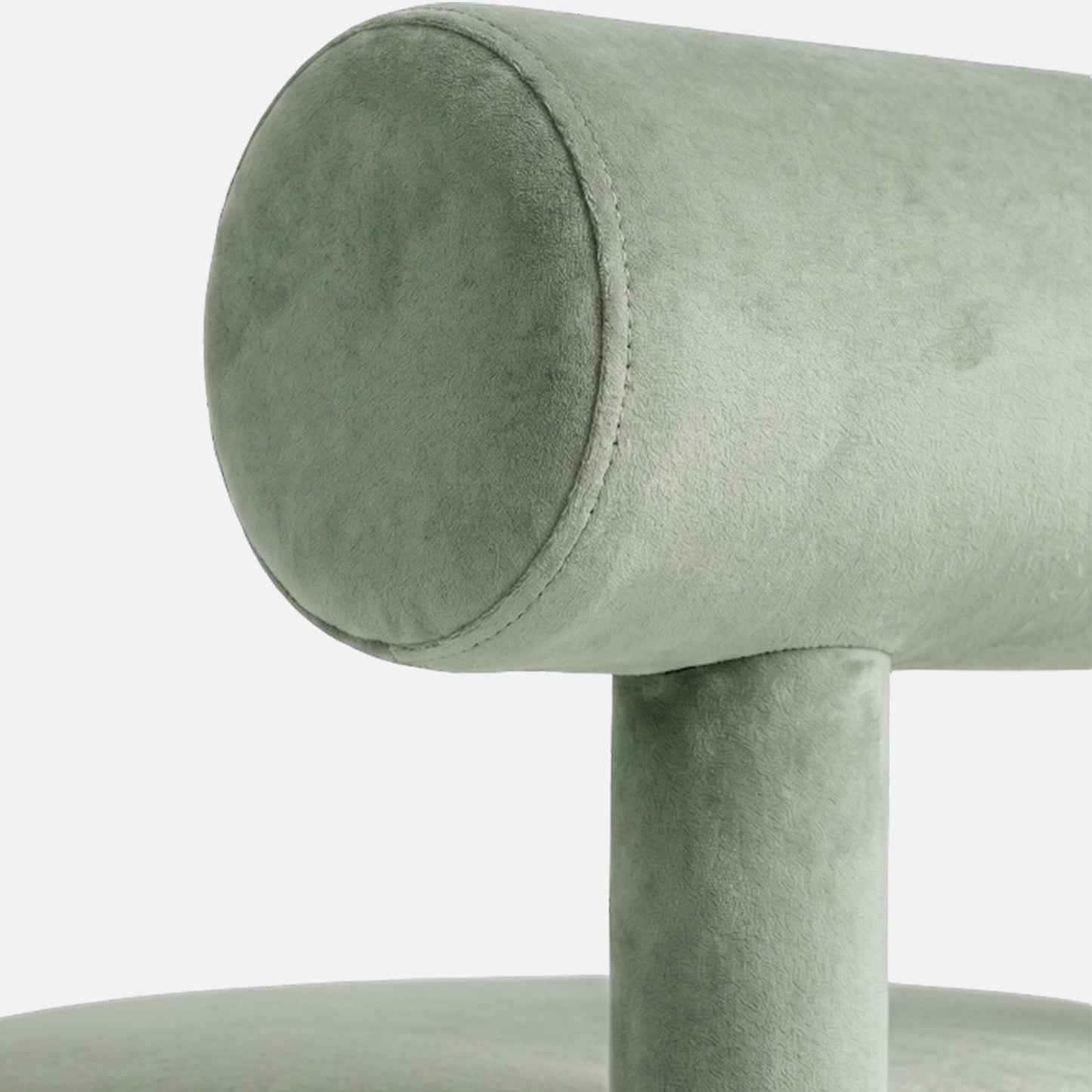 Elevara Cylinder Back Olive Green Cotton Boucle Dining Chair