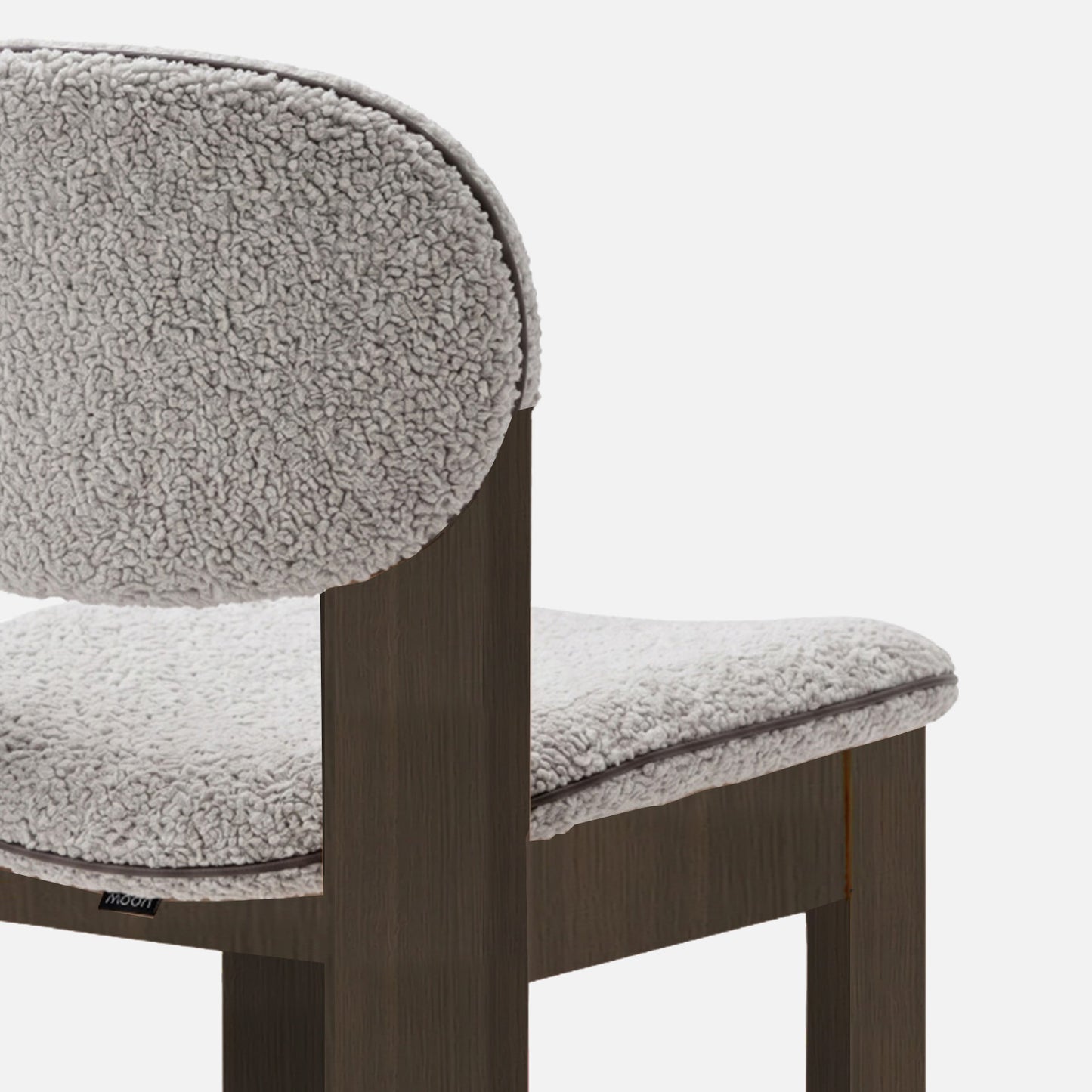 Neerlo Soft Back Grey & Walnut Boucle Dining Chair