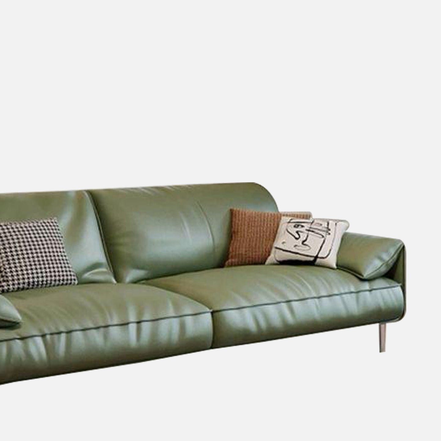 Valerio Leatherette 3 Seater Sofa in Olive Green Colour