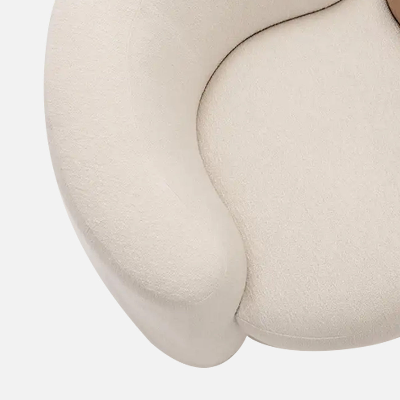 Elara Leatherette 1 Seater Sofa in White and Brown Colour