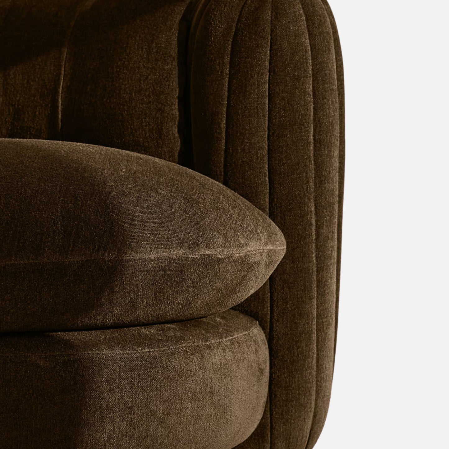 Dreovyn Plush Layered Olive Green Velvet Lounge Chair