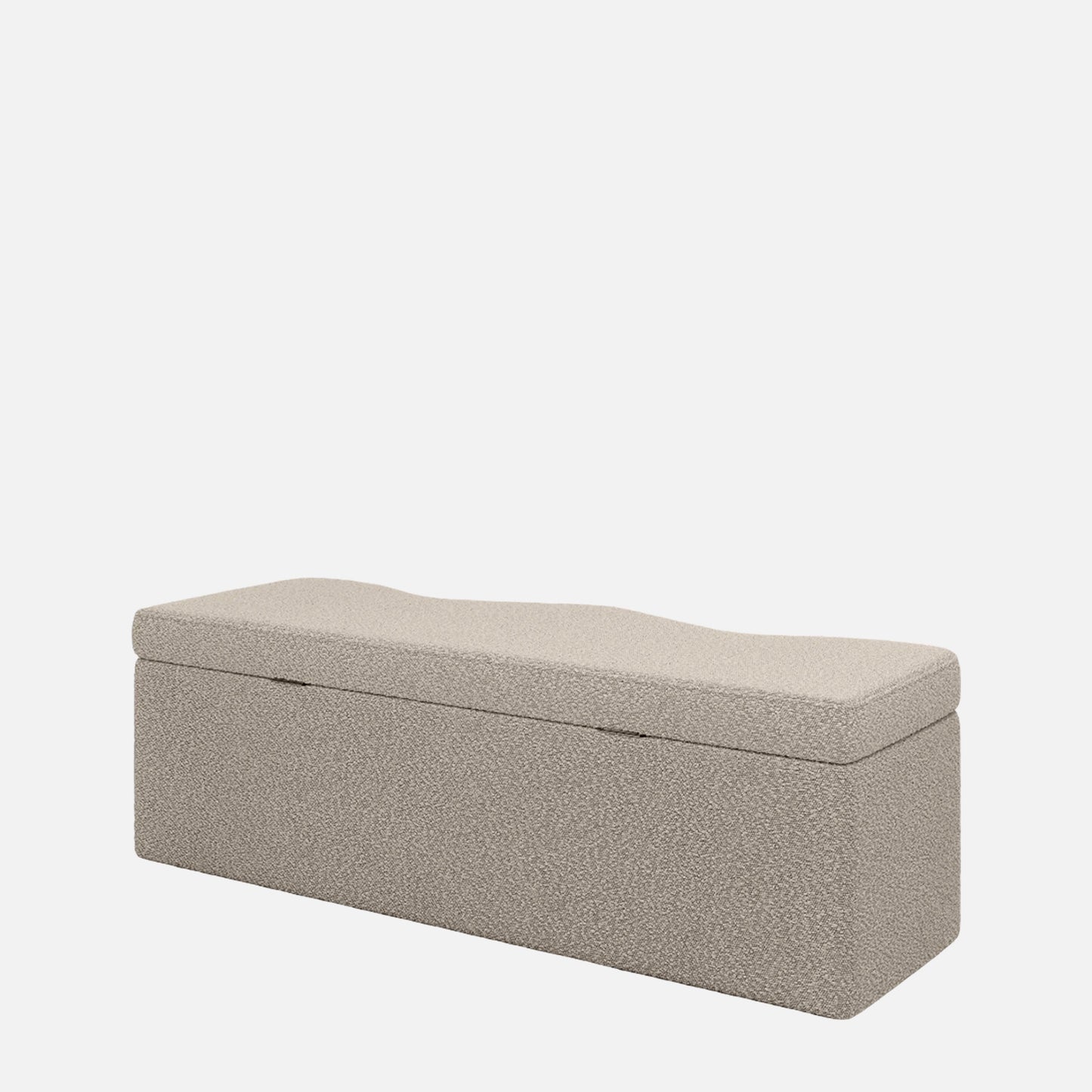 Velmora Wave Grey Boucle Storage Bench