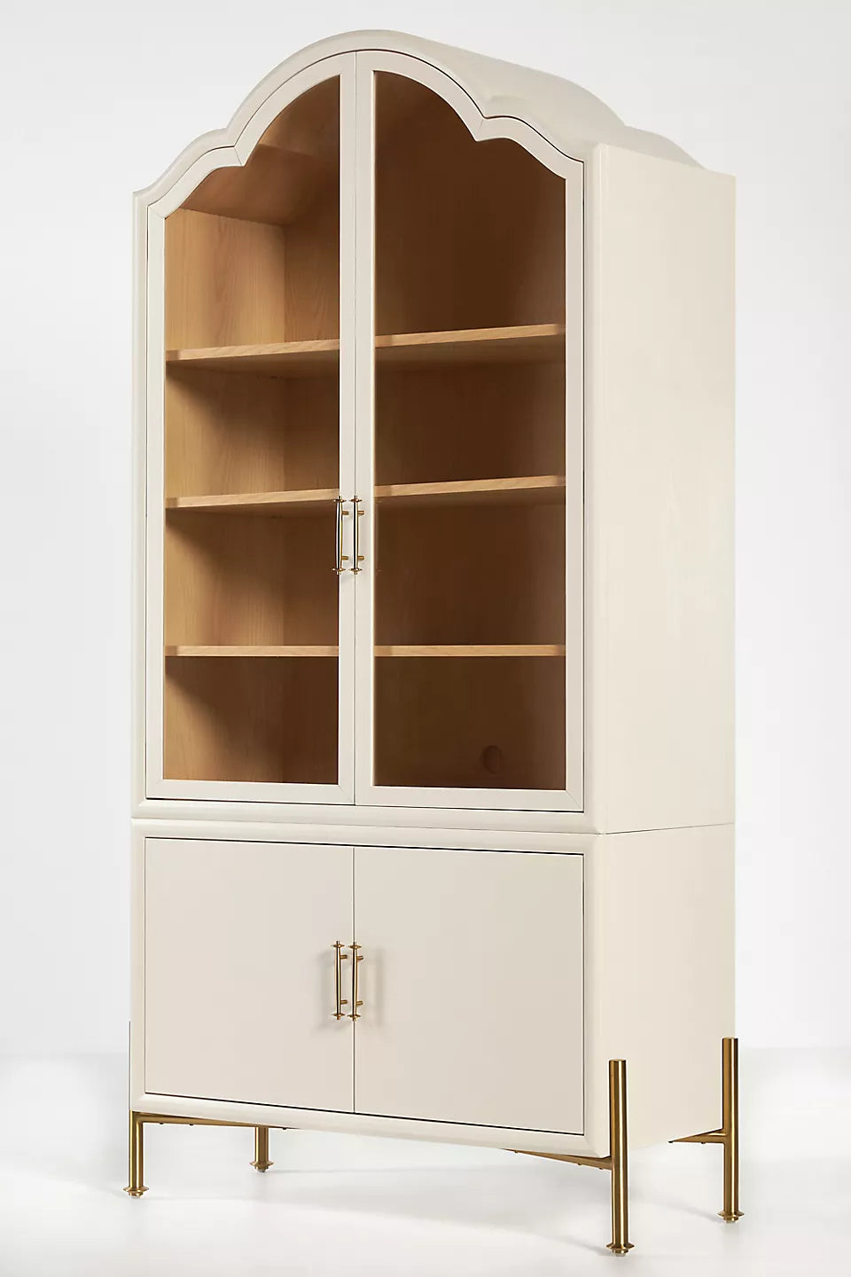 Livia Glass & Wood Storage Hutch White