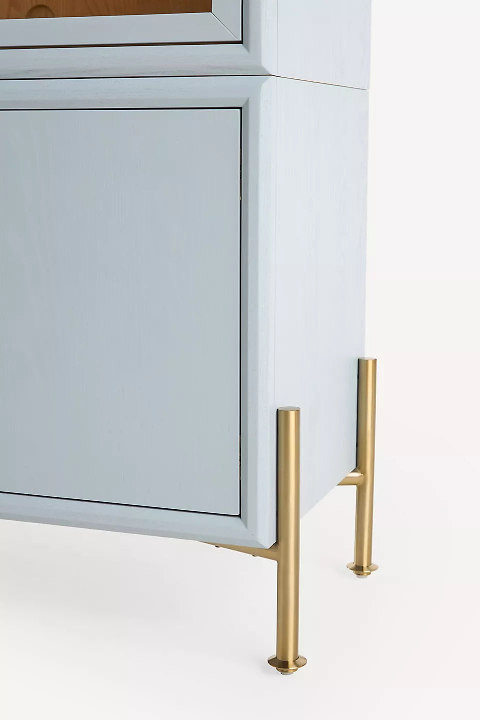 Livia Glass & Wood Storage Hutch Light Blue
