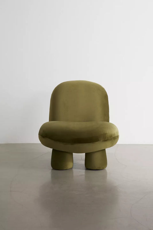 Olive Green Mini Velvet Kids Accent Chair