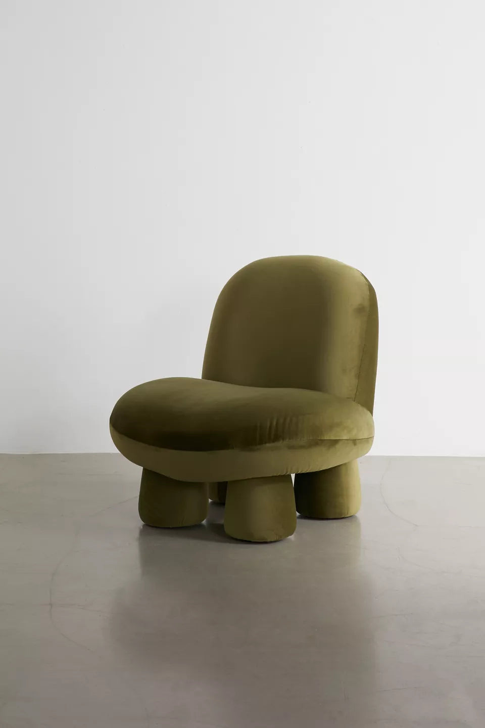 Olive Green Mini Velvet Kids Accent Chair