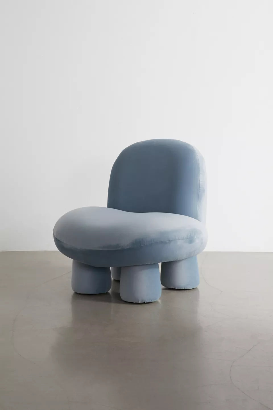 Sky Blue Mini Velvet Kids Accent Chair