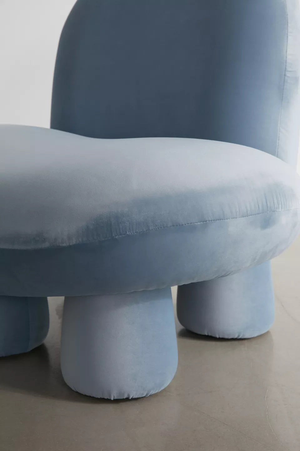 Sky Blue Mini Velvet Kids Accent Chair